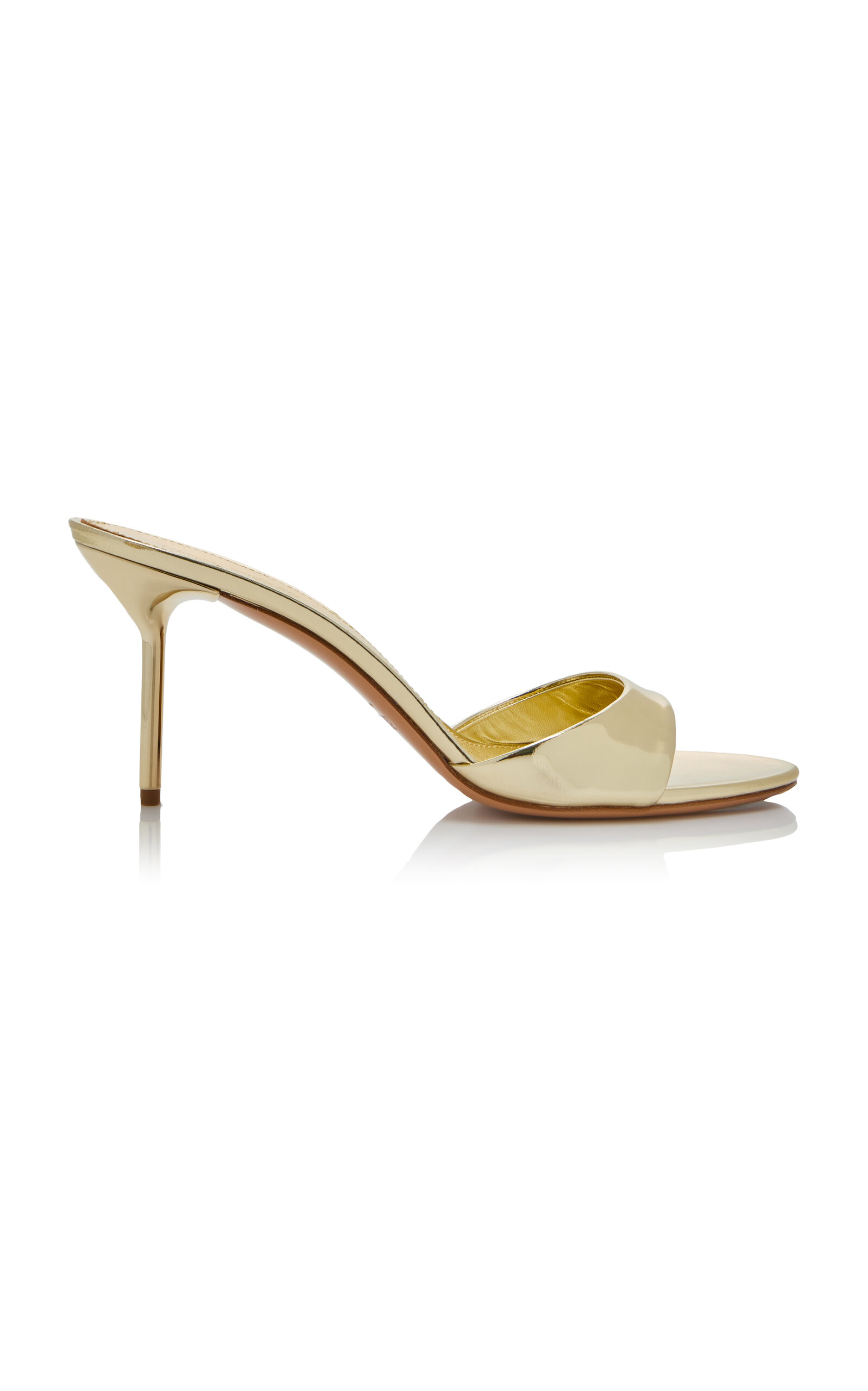 Shop Paris Texas Lidia Patent Leather Sandals In Gold