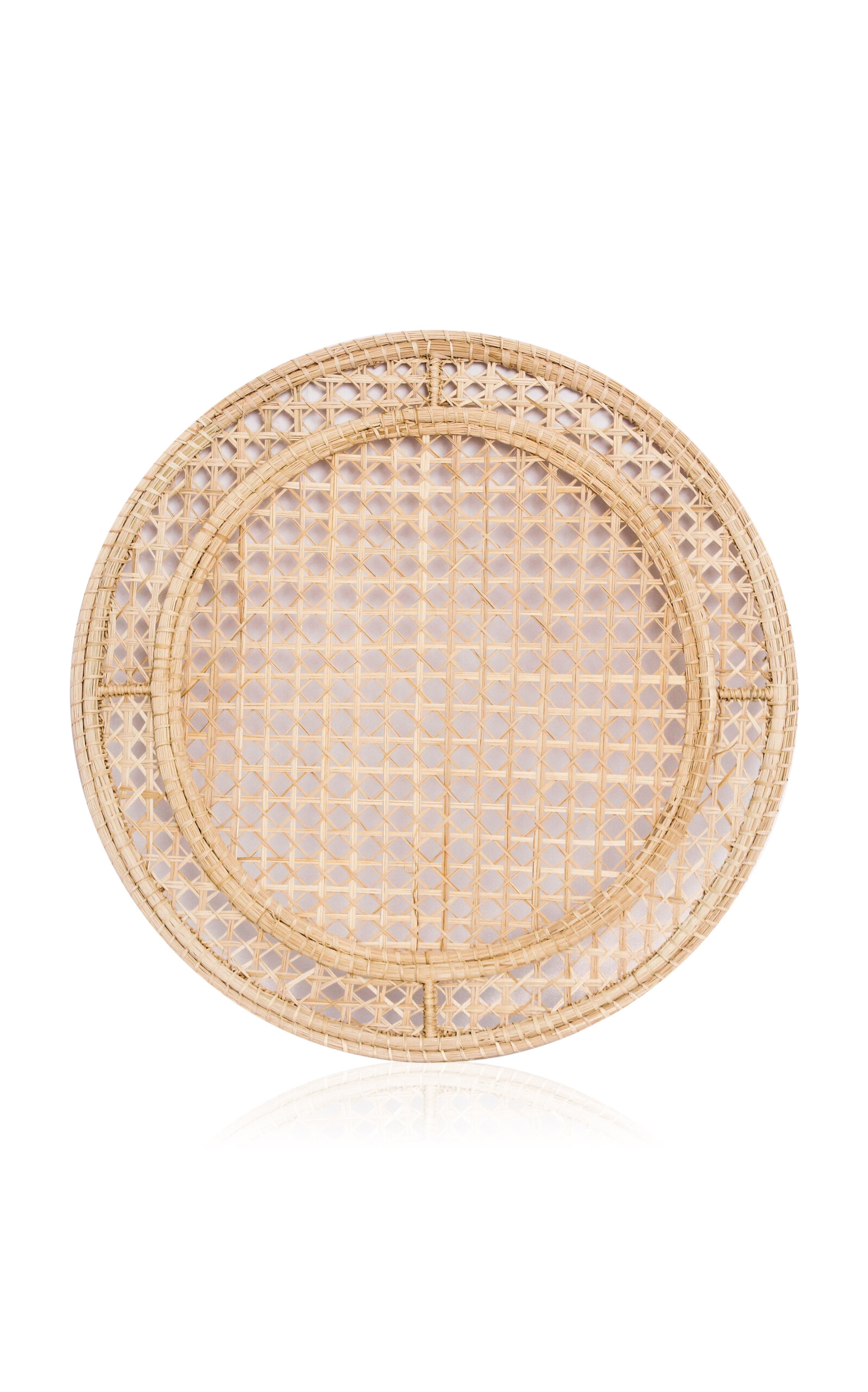 Sonder & Holliday The Buendia Set-of-six Raffia-covered Steel Placemats In Ivory