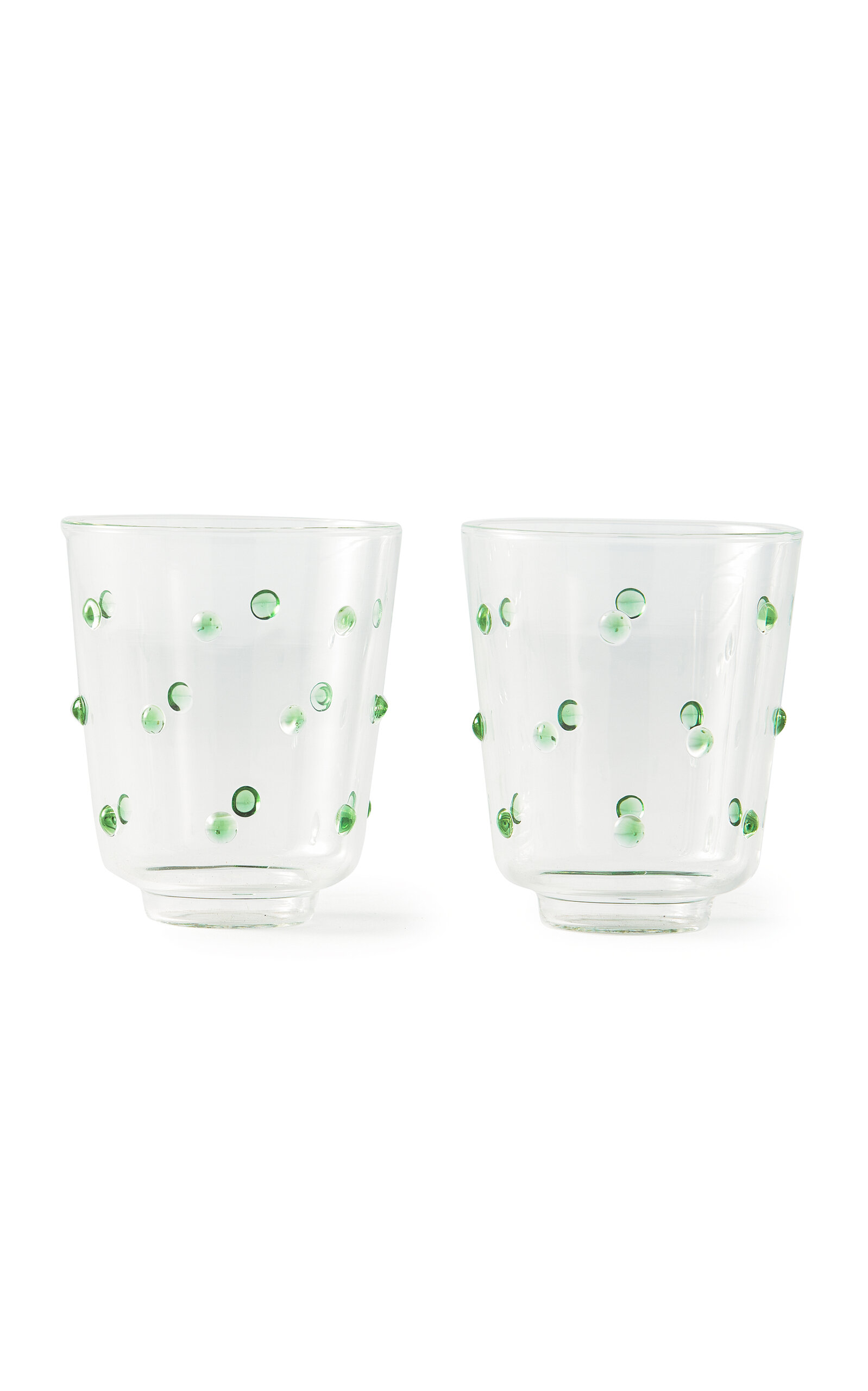 Polspotten Set-of-two Nob Glass Tumblers In Green