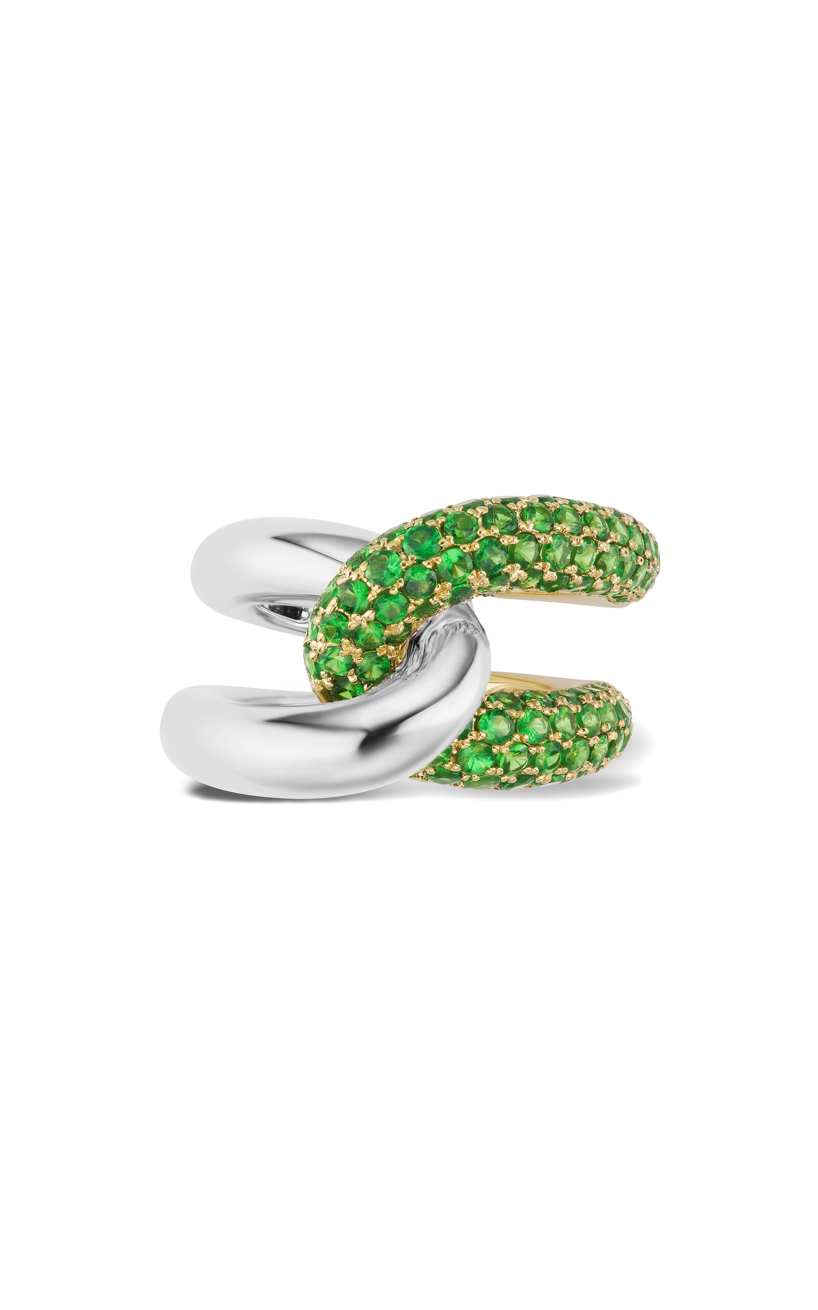 Shop Gemella Jewels Intertwin 18k Gold Tsavorite Ring In Green