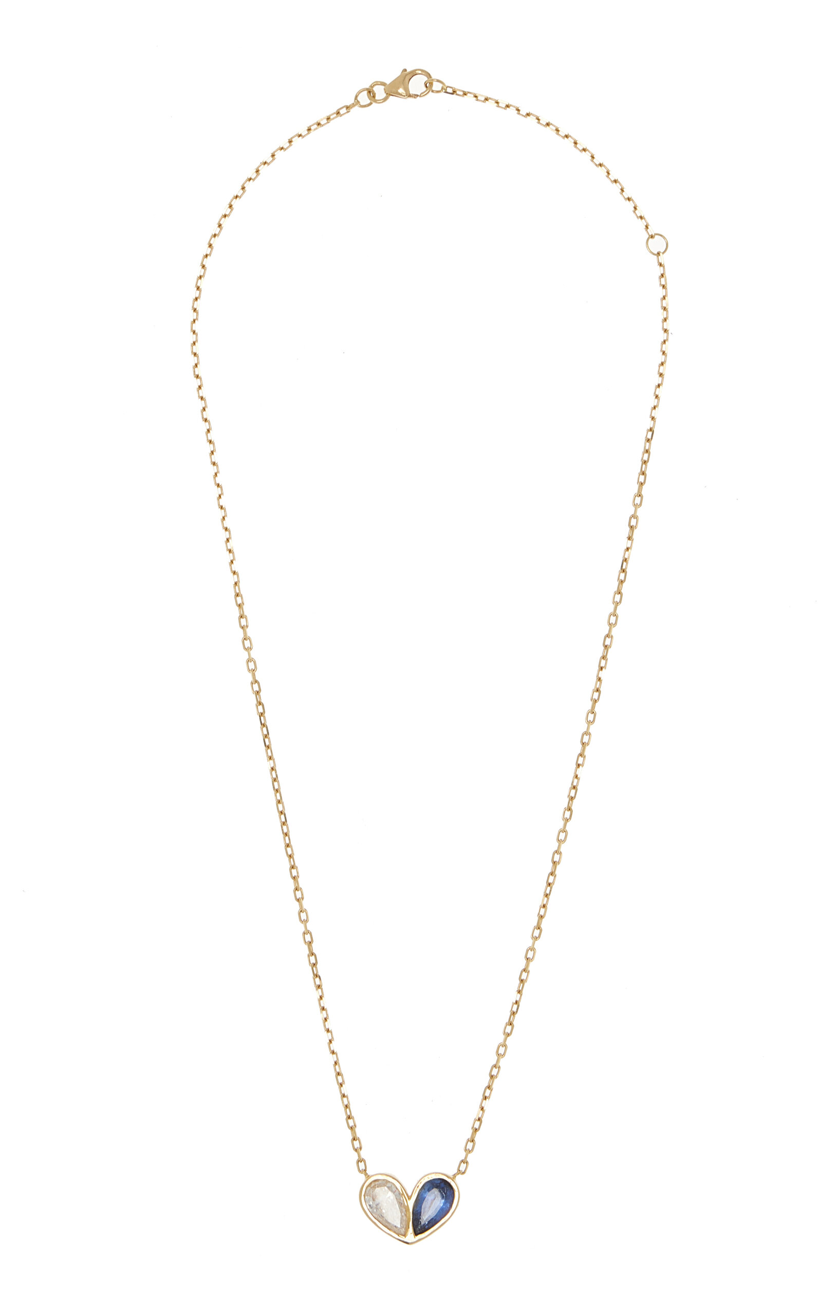 Shop Gemella Jewels Jumbo Sweetheart 18k Yellow Gold Diamond; Sapphire Necklace In Blue