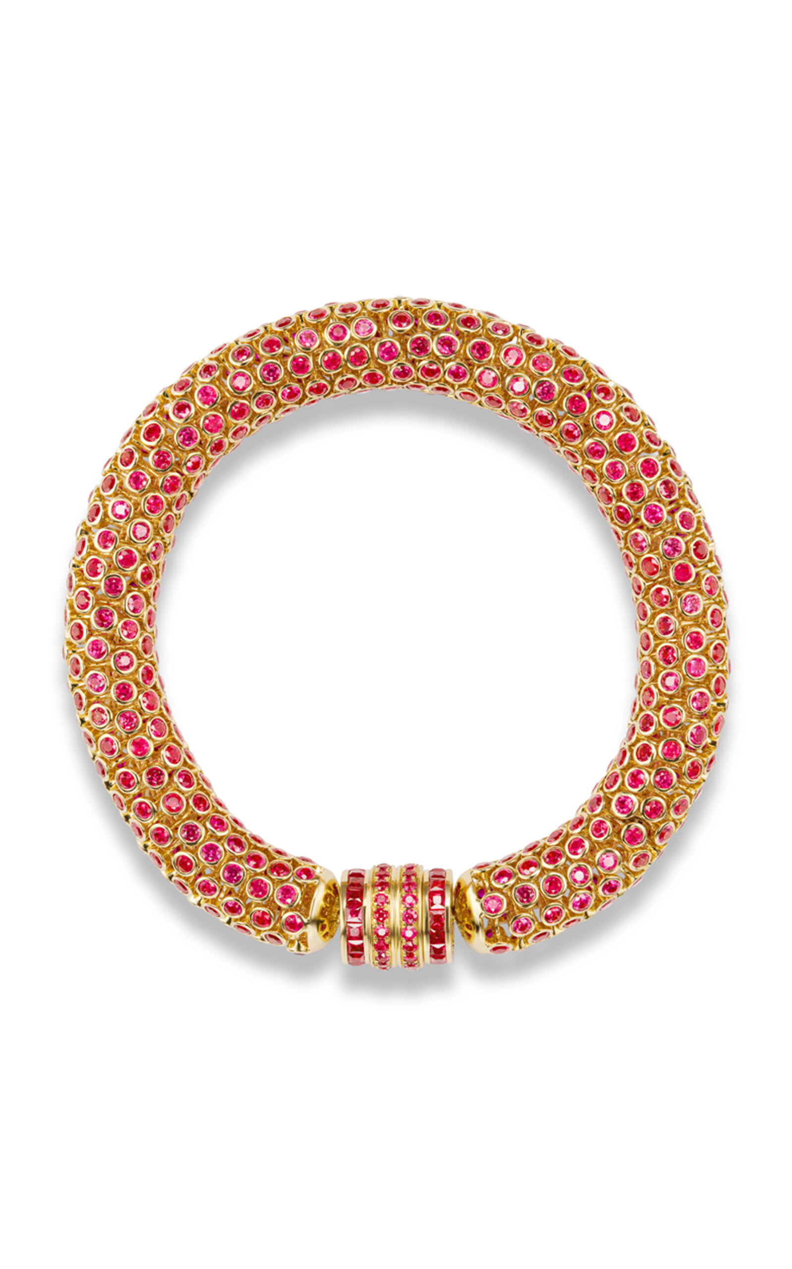 Shop Gemella Jewels Dancing Queen 18k Yellow Gold Ruby Bracelet In Red
