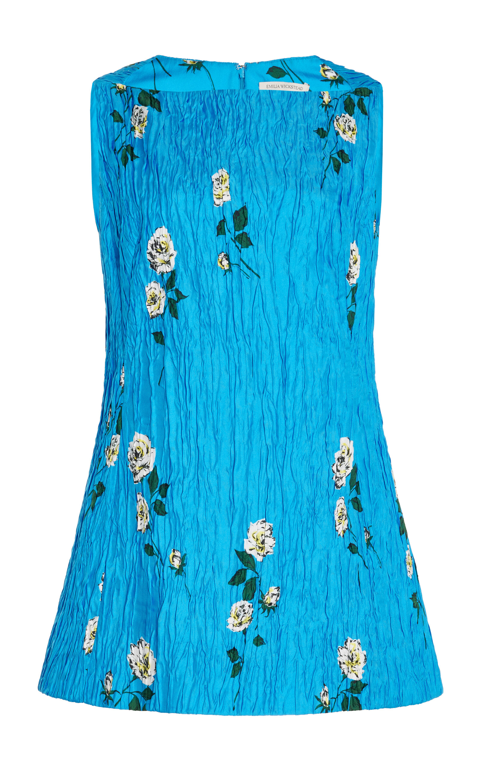 Emilia Wickstead Fifer Floral Silk Mini Dress In Blue | ModeSens