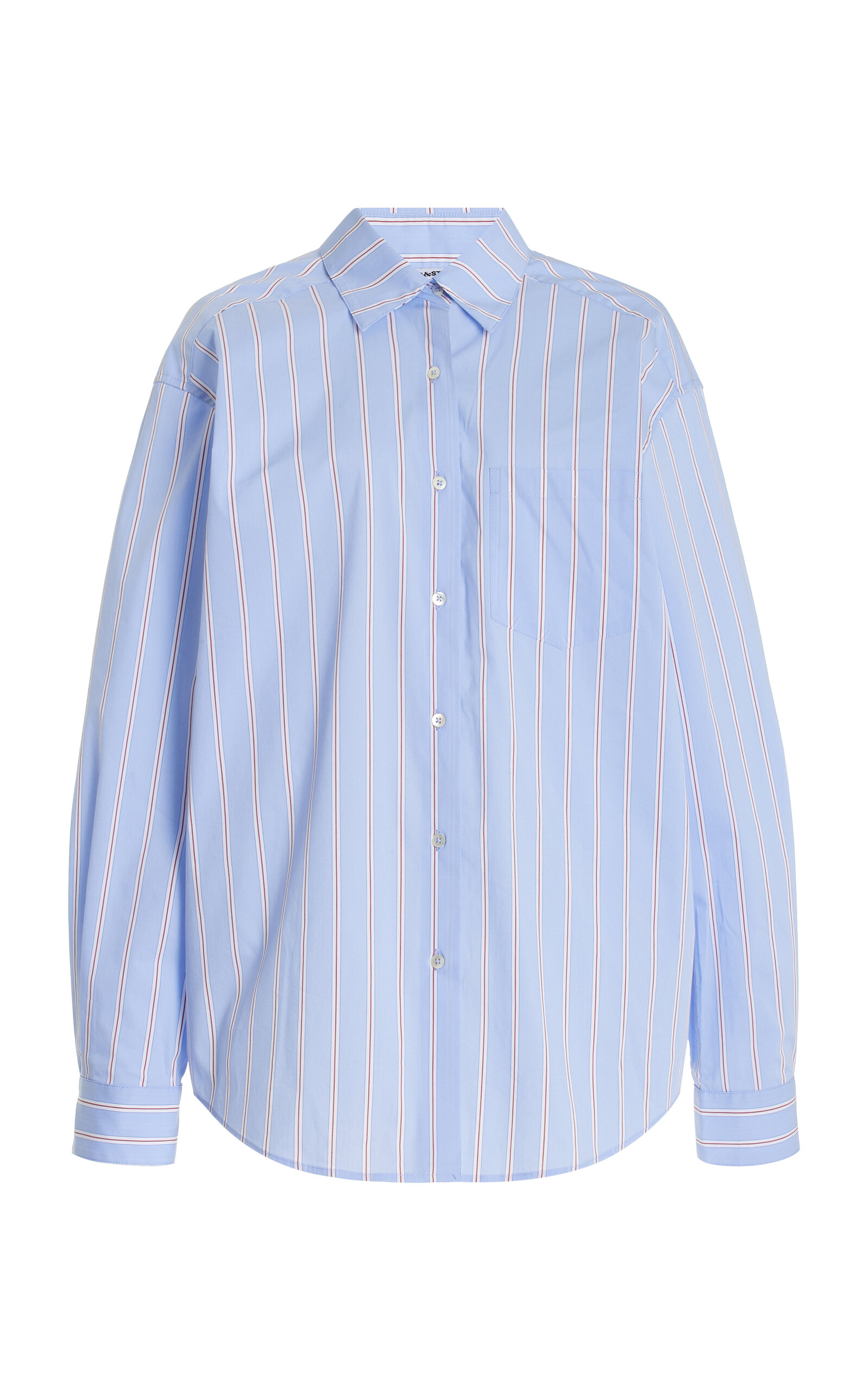Shop Solid & Striped X Sofia Richie Grainge Exclusive The Jancy Cotton Shirt In Light Blue