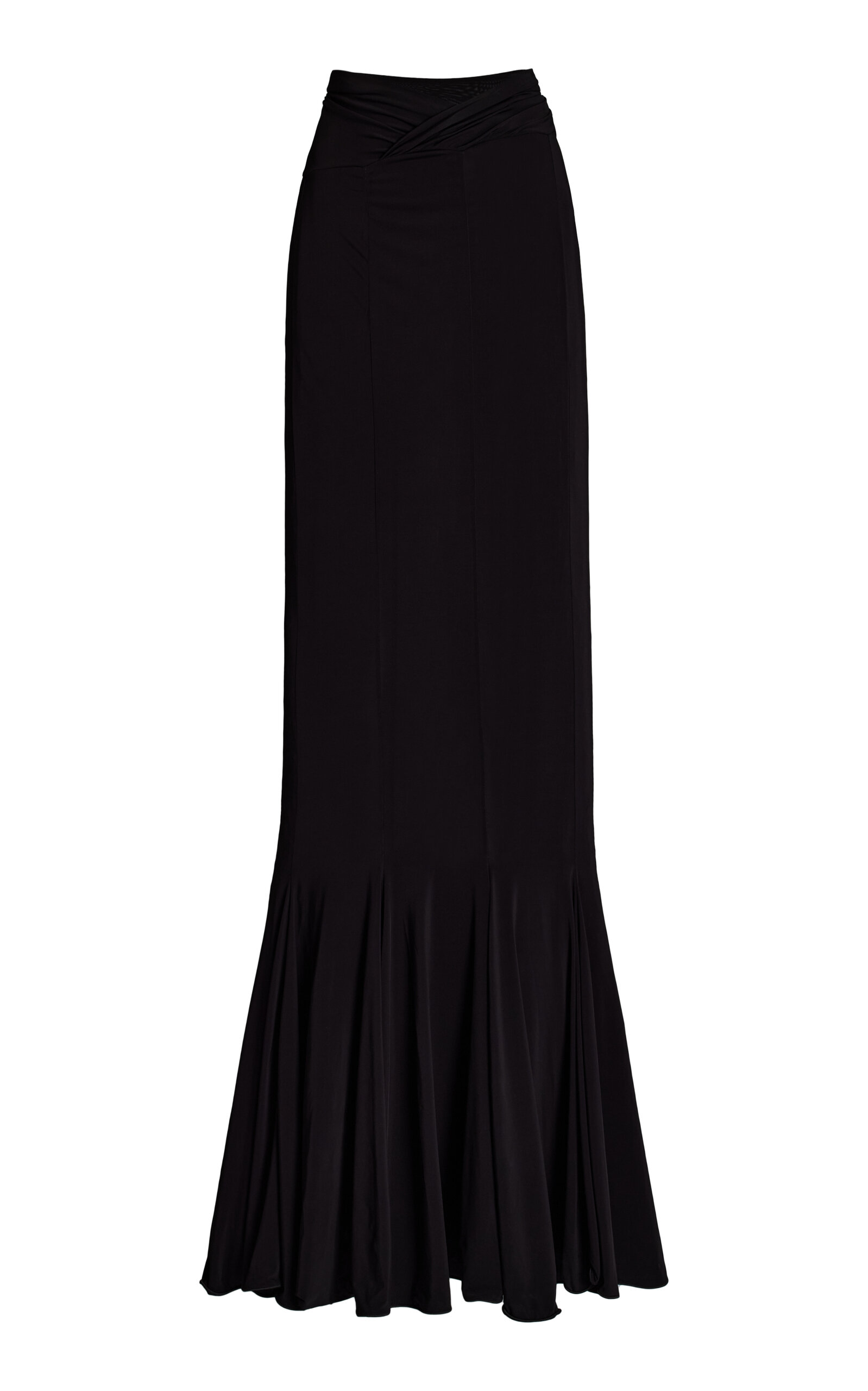 Nensi Dojaka V-Waist Flared Jersey Maxi Skirt
