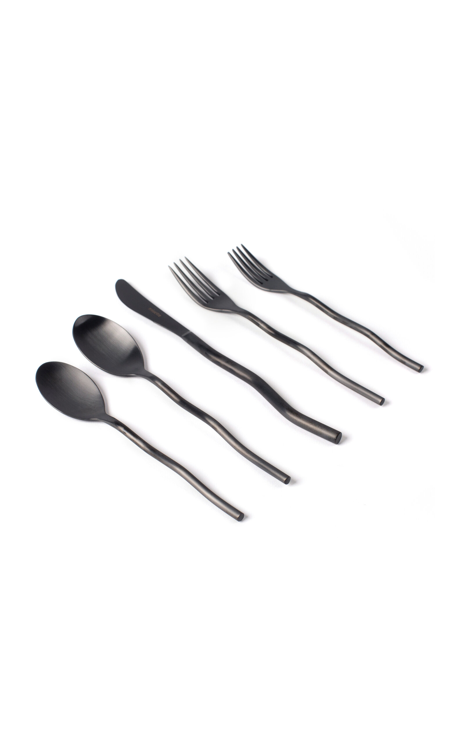 Misette Squiggle Five-Piece Cutlery Set - Black