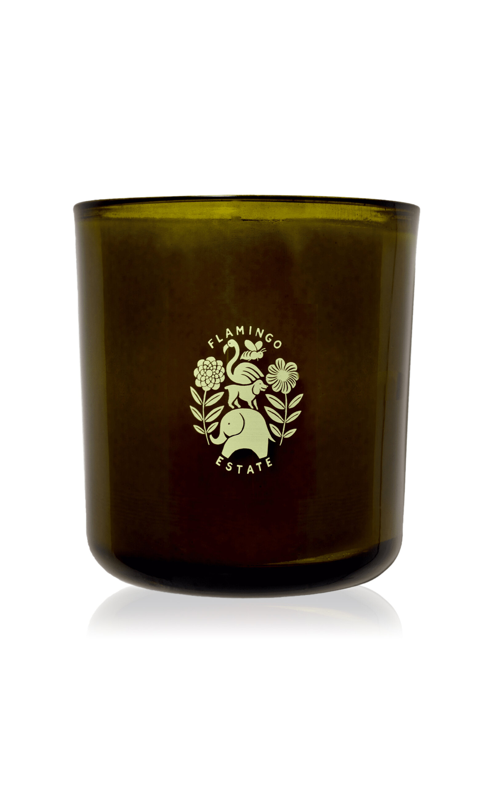 Flamingo Estate Jasmine And Damask Rose Candle In Green