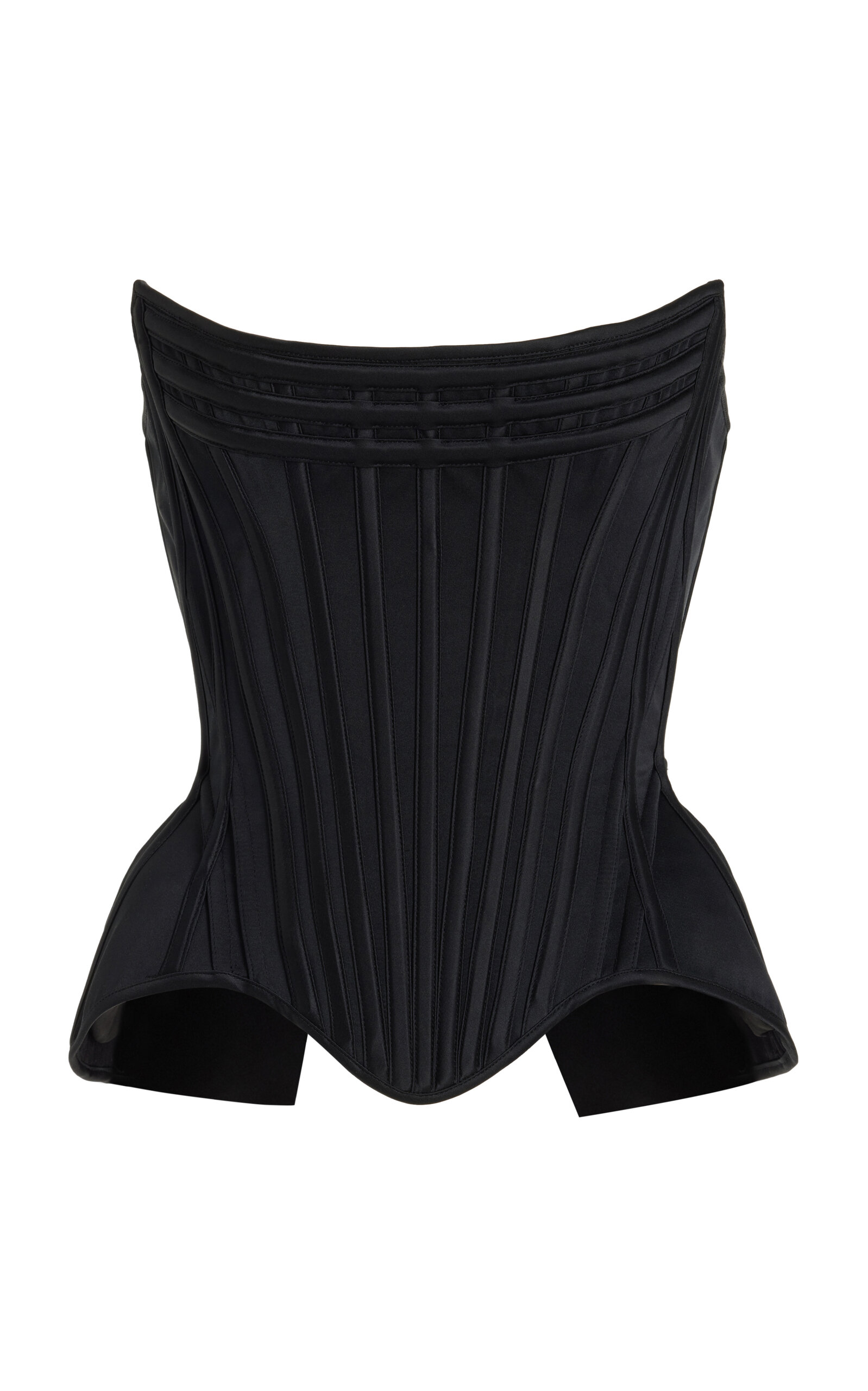 Wiederhoeft Wasp Satin Corset Top - Black