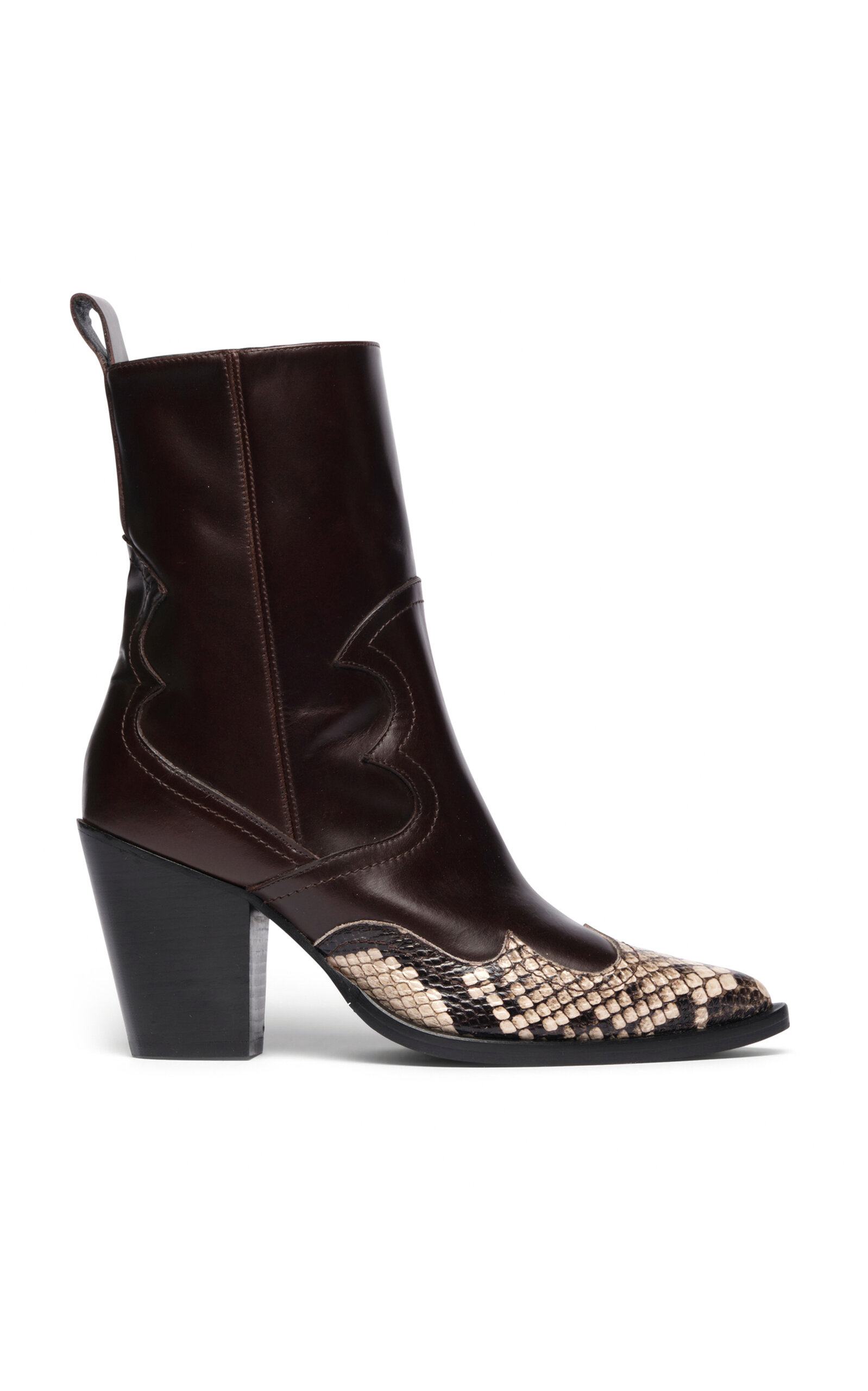 Shop Freda Salvador Beth Python-effect Leather Ankle Boots In Animal