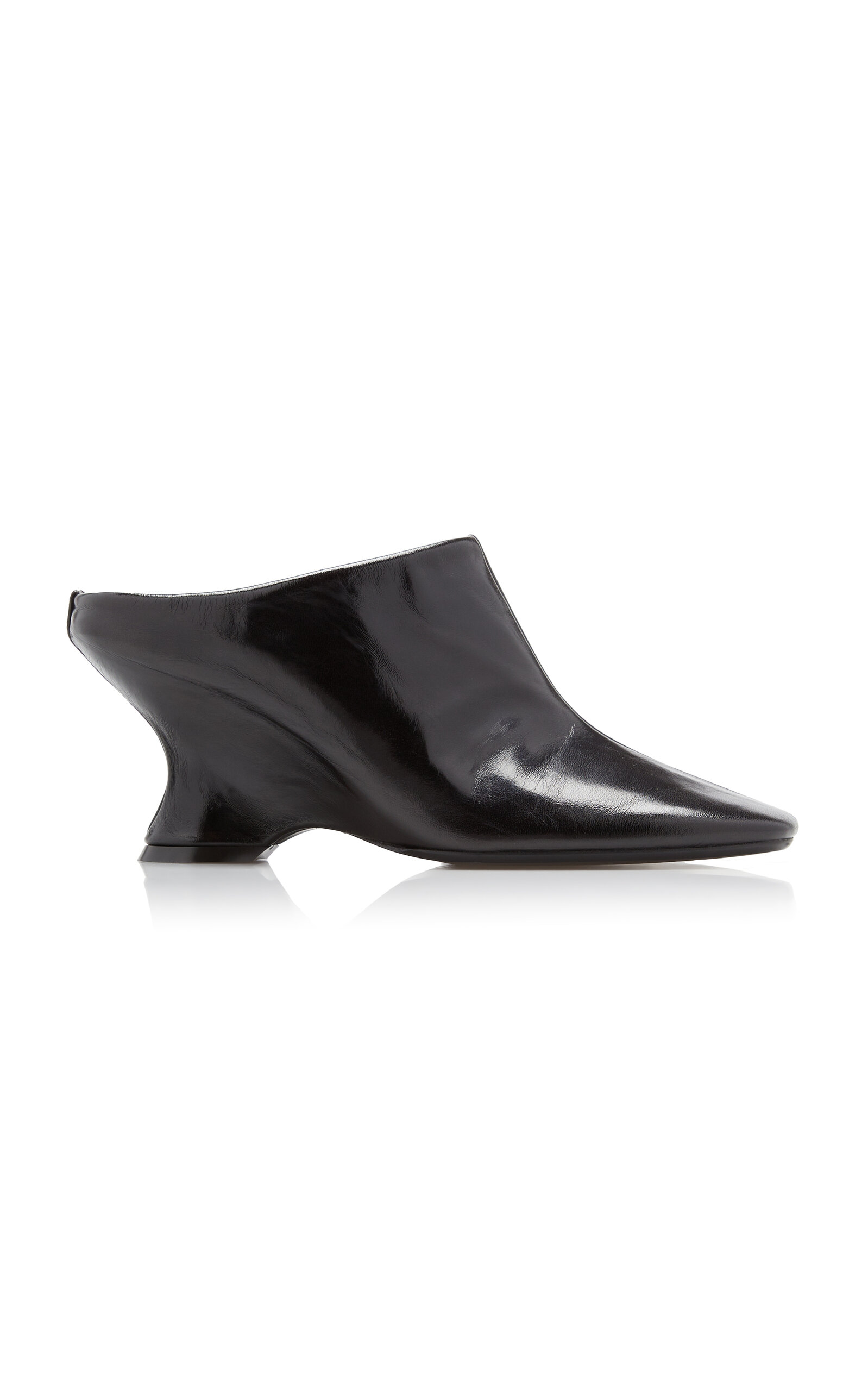 DRIES VAN NOTEN WEDGE LEATHER MULES