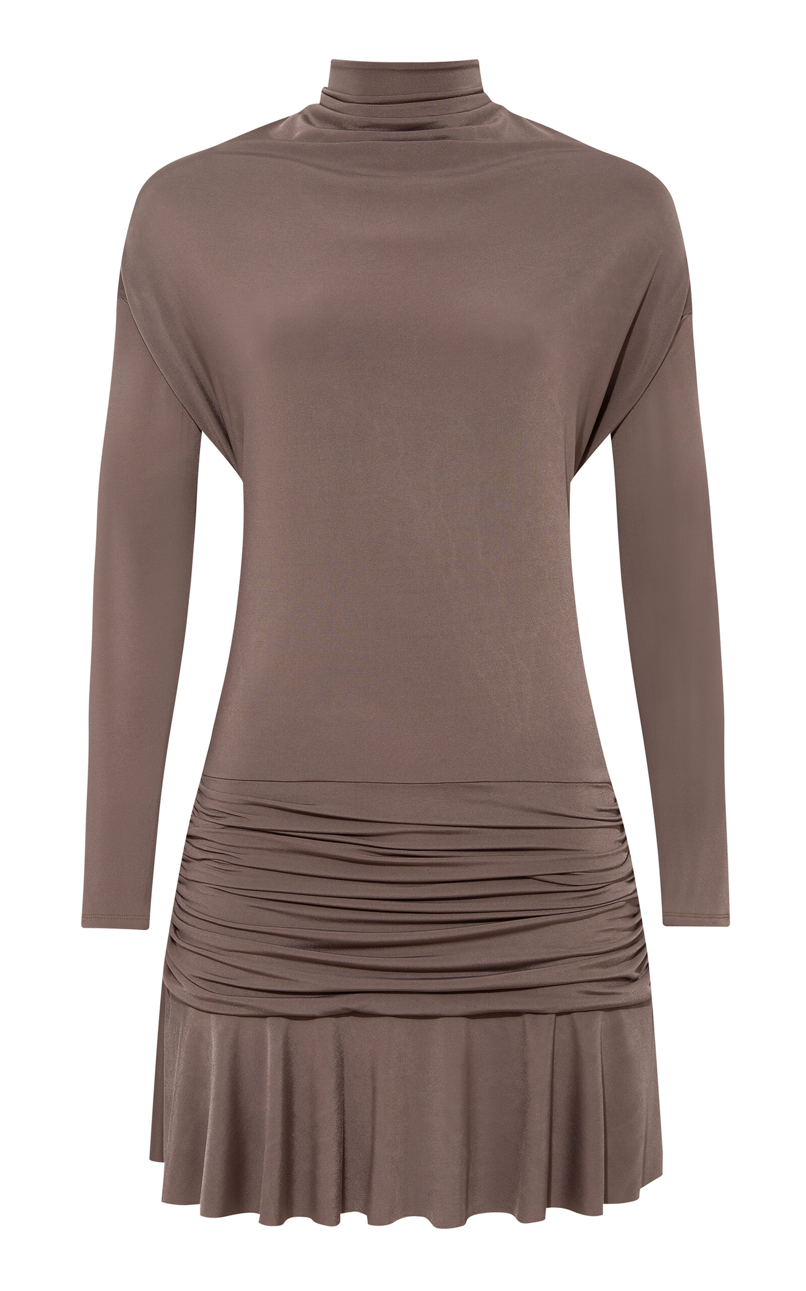 siedres brown dress LONG SLEEVE CREWNECK MAXI DRESS main image 1