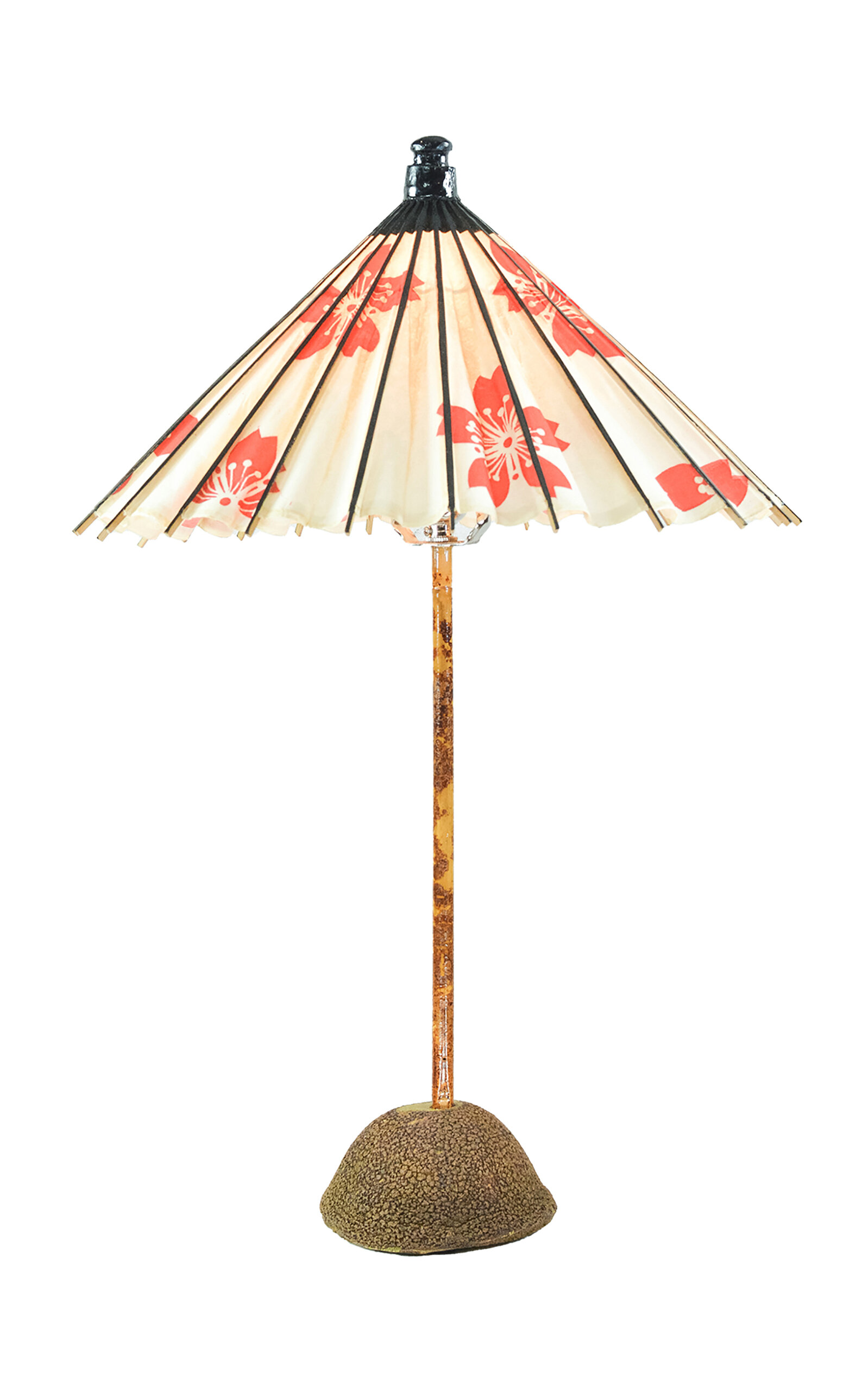 Tennant New York Aloha Vintage Parasol Modern Bamboo Lamp In Multi
