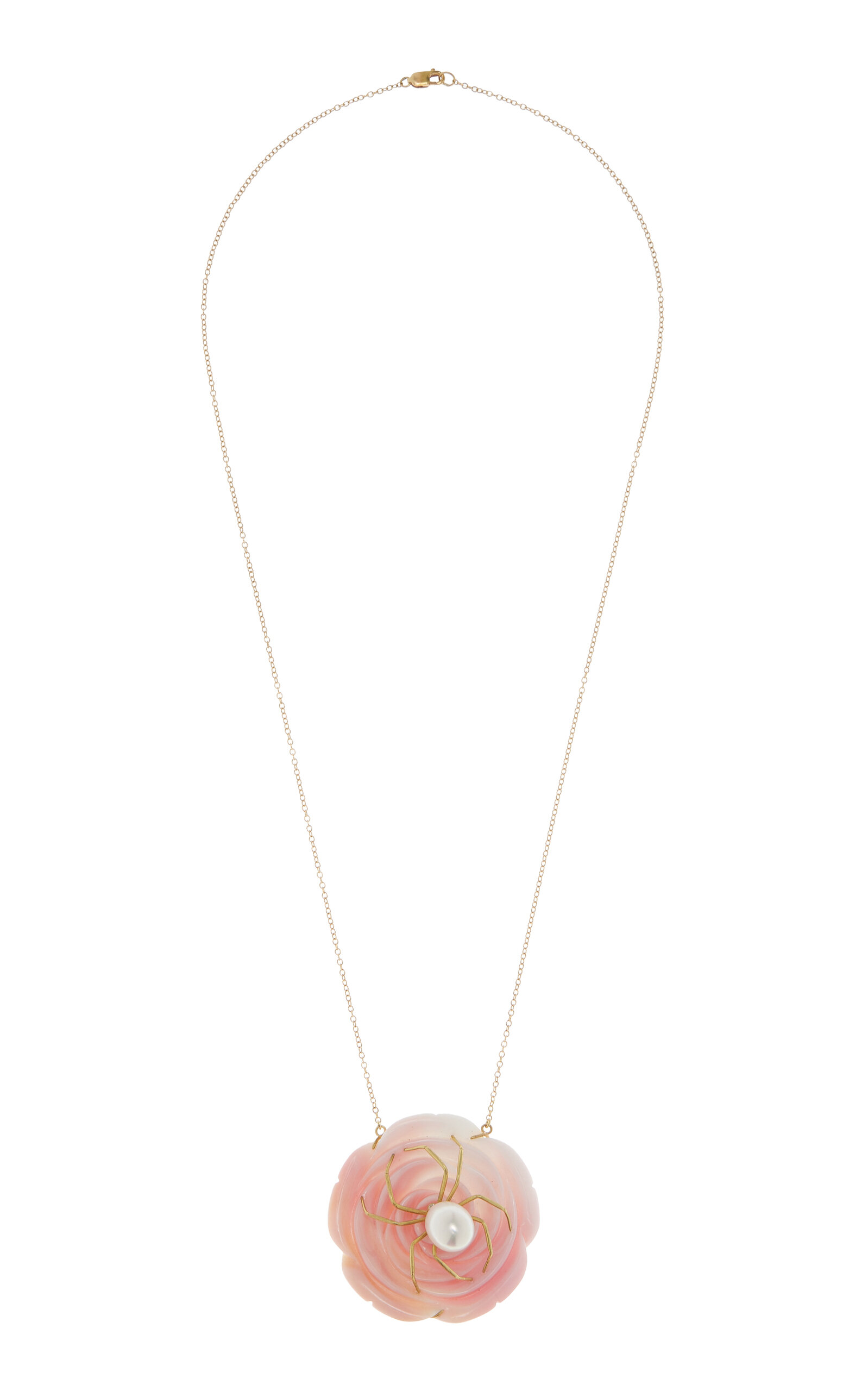 Annette Ferdinandsen 18k Yellow Pink Conch Diamond Necklace