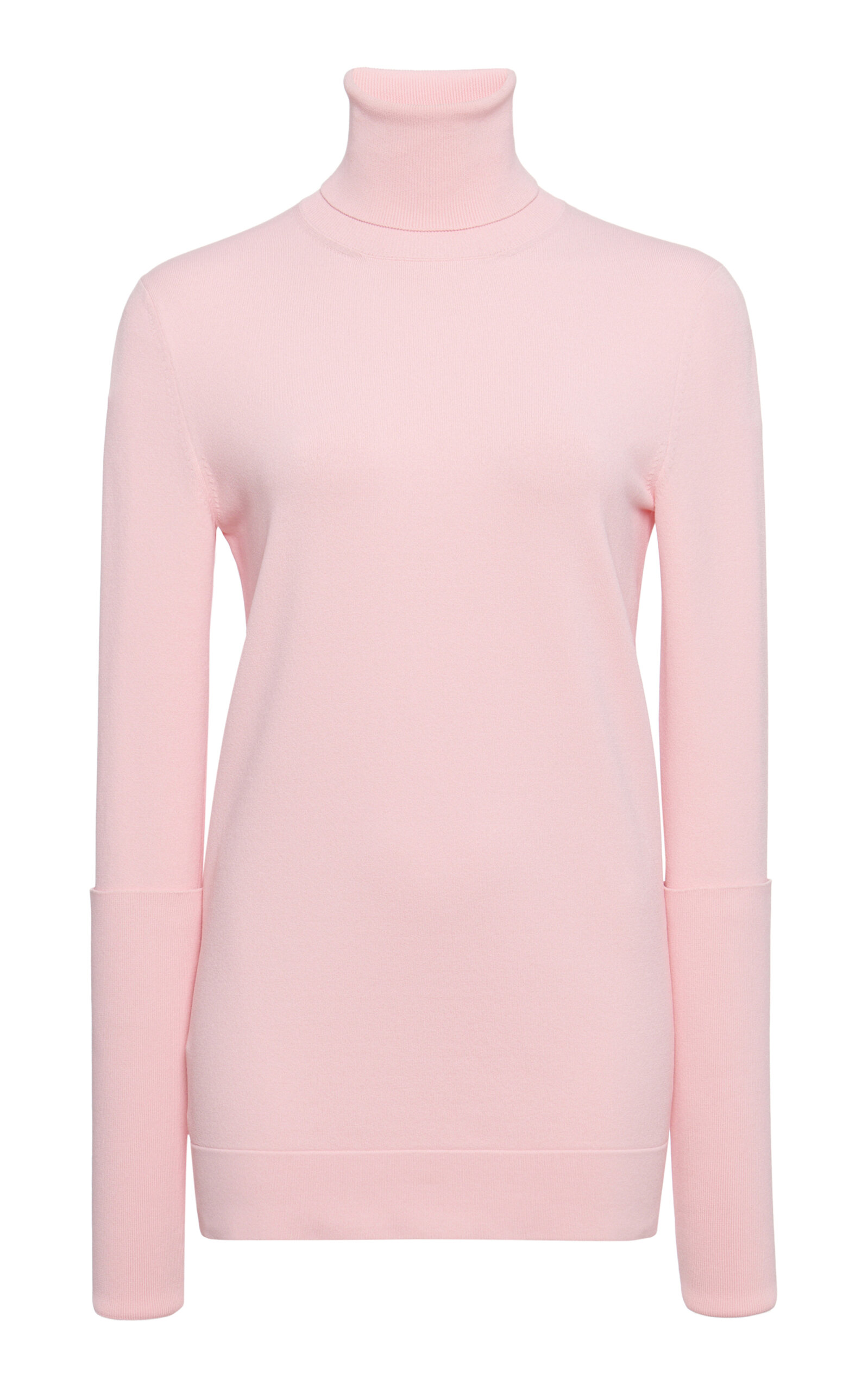 Jil Sander Superfine Viscose High Neck Long Sleeve Knit Jumper - Pink