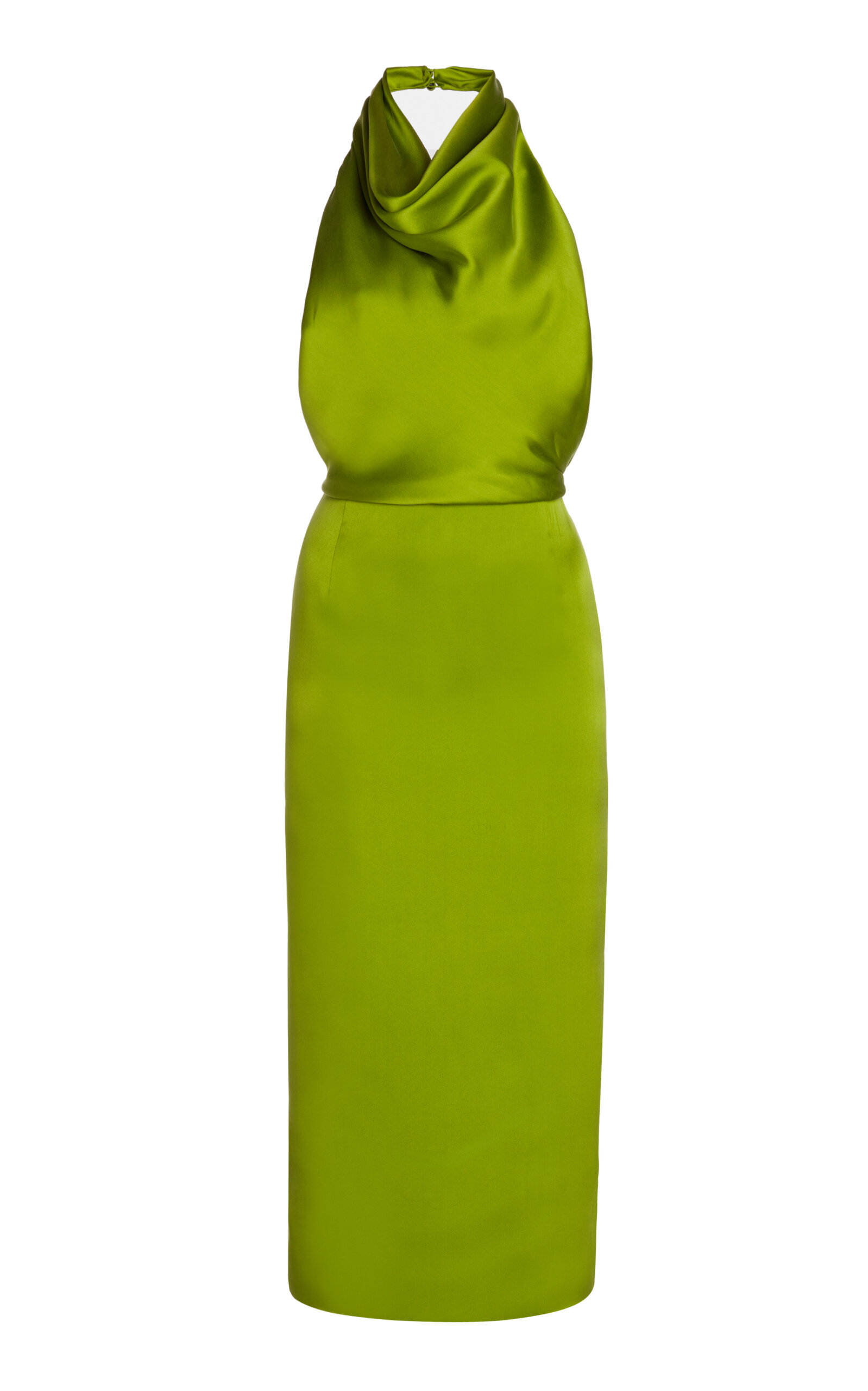 Magda Butrym Open Back Silk Halter Midi Dress - Green