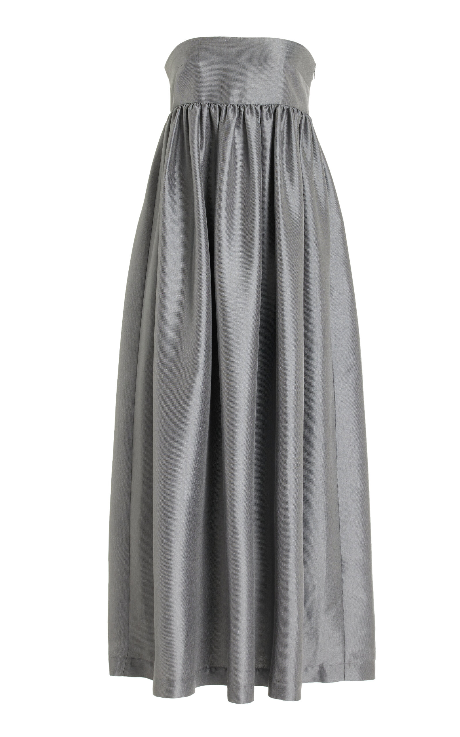 THE GARMENT Lily Strapless Satin Gown - Grey