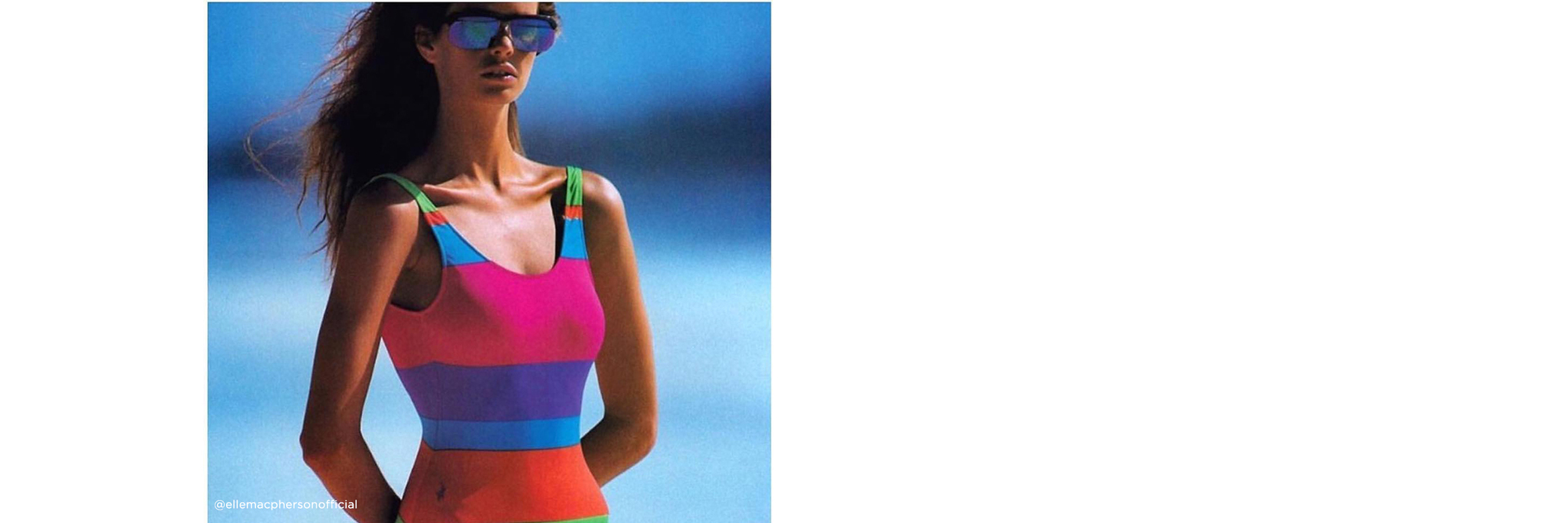 Elle Macpherson beach style bikini body